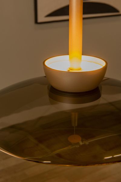 Lucide SANTIAGO - Pendant light - Ø 32 cm - LED Dim. - CCT - 1x16W 2700K/4000K - Amber - Premium